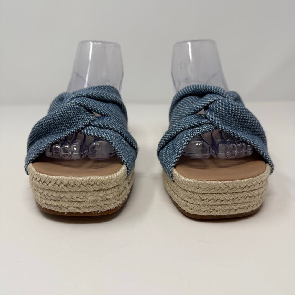 Lucky Brand Grenly Blue Fabric Twist Espadrille Slide Sandal Women's 8M NWOT - Picture 5 of 11